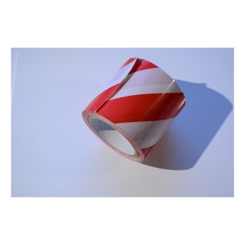 Taśma ostrzegawcza biało czerwona samoprzylepna 96 mm / 33 m