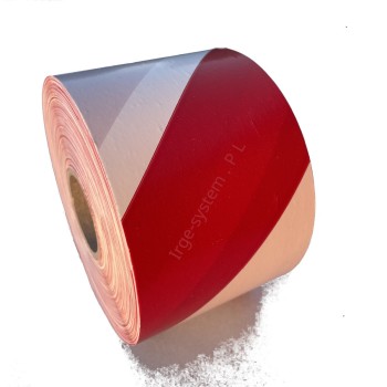 Taśma ostrzegawcza biało-czerwona 80mm 500m bez kleju