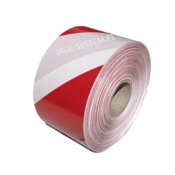 Taśma ostrzegawcza biało-czerwona 70mm-500m bez kleju PE