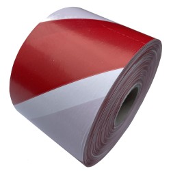 Taśma ostrzegawcza biało-czerwona 70mm-500m bez kleju PE