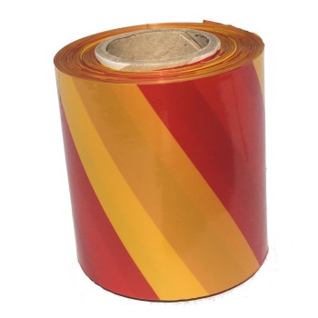 Taśma ostrzegawcza żółto czerwona  80mm/100m