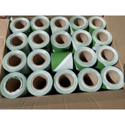 Taśma ostrzegawcza biało zielona 60 sztuk