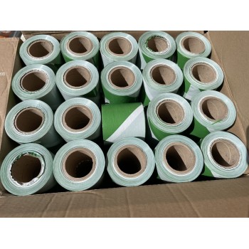 Taśma ostrzegawcza biało zielona 60 sztuk