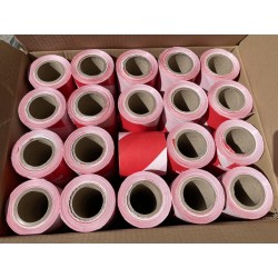 Taśma ostrzegawcza biało czerwona