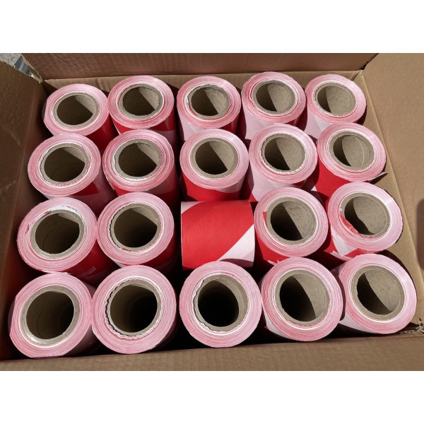 Taśma ostrzegawcza biało czerwona