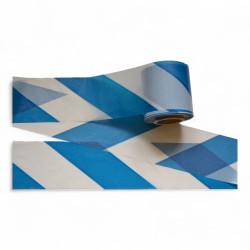 Taśma ostrzegawcza biało niebieska 70mm/100m