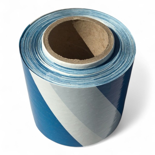 Taśma ostrzegawcza biało niebieska 70mm/100m