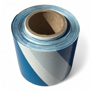 Taśma ostrzegawcza biało niebieska 70mm/100m